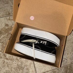 Black and White Platform Sneakers